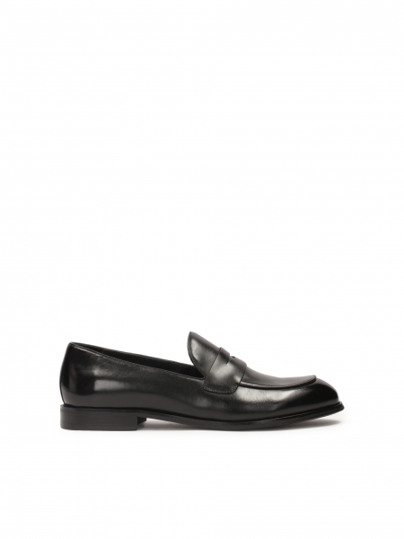Black leather men's penny loafers  NIKET