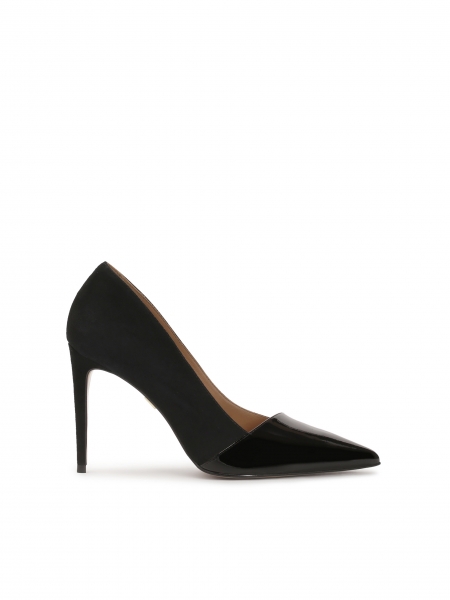 Suede pumps with lacquered noses NEW LUCIANA