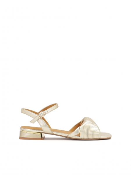 Gold flat-heeled sandals GENOVA