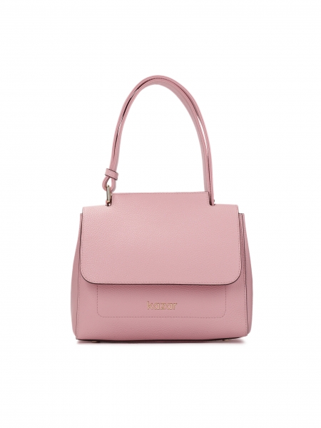 Jedinečná kožená kabelka v pastelově růžové barvě VENUS S