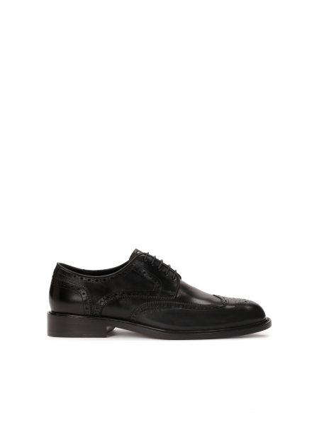 Black elegant brogue-style half shoes CANDYDOSS