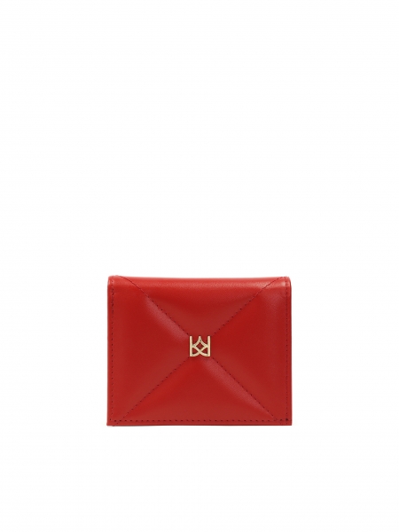 Red leather quilted wallet VISTA