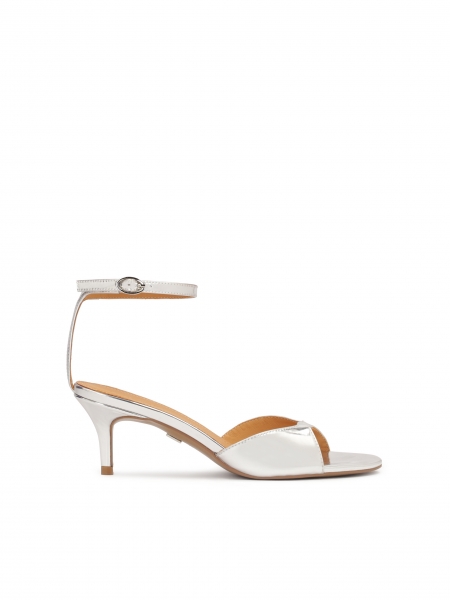 Silver sandals with a strap at the heel LUCIA