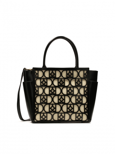 Handbag with openwork pattern lined with fabric NELLIE