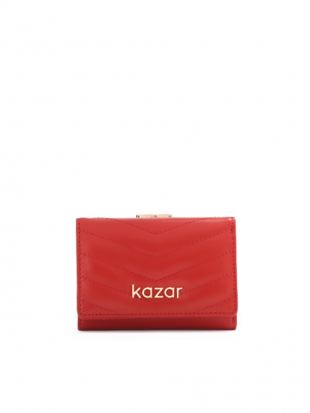 Compact red leather wallet ASA