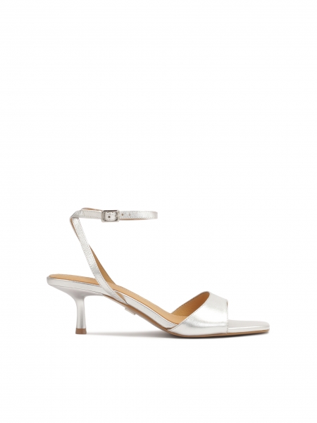 Silver sandals with square toes KARMEL