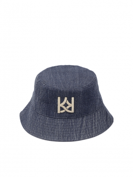 Niebieski kapelusz bucket z tkaniny typu denim MAYRA