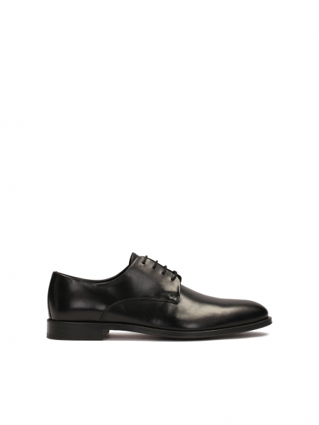 Black elegant half shoes with cap toe nose AVIER