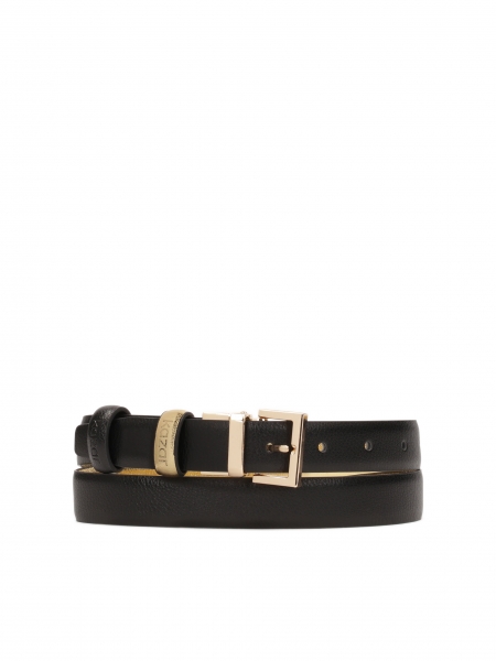 Double-sided belt in gold and black color  DAYNE