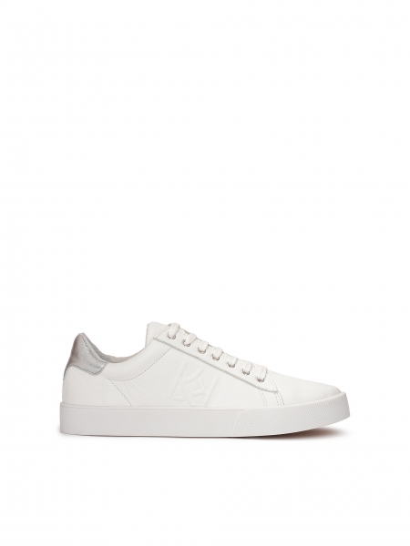 Leather sneakers with silver insert at the heel BORNEE