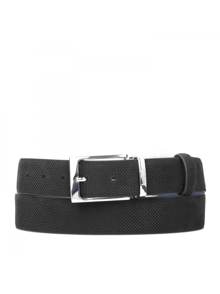 Men's black and navy blue reversible belt 