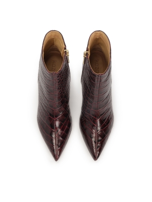 Bottines Jeffrey Campbell En Cuir Croco-gaufré - Pointure US 6, Noir, Talon Bas, Neuf Avec étiquettes