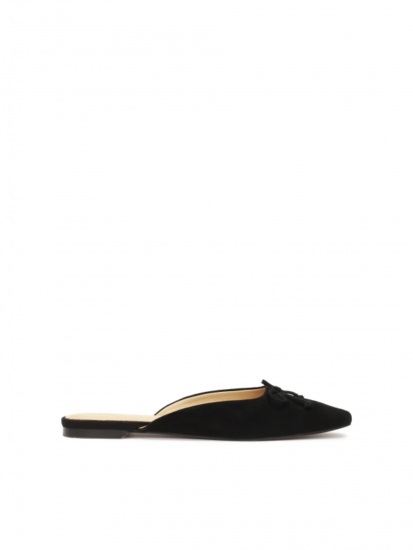 Ladies’ black mules with covered toes  LEONI