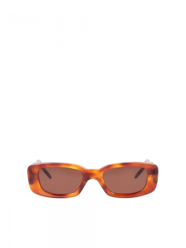 Podłużne okulary przeciwsłoneczne z brązową oprawką BELLAMY