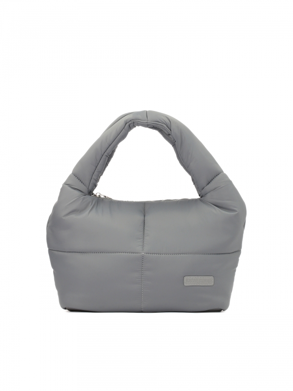 Grey shoulder bag with large padding LORENA