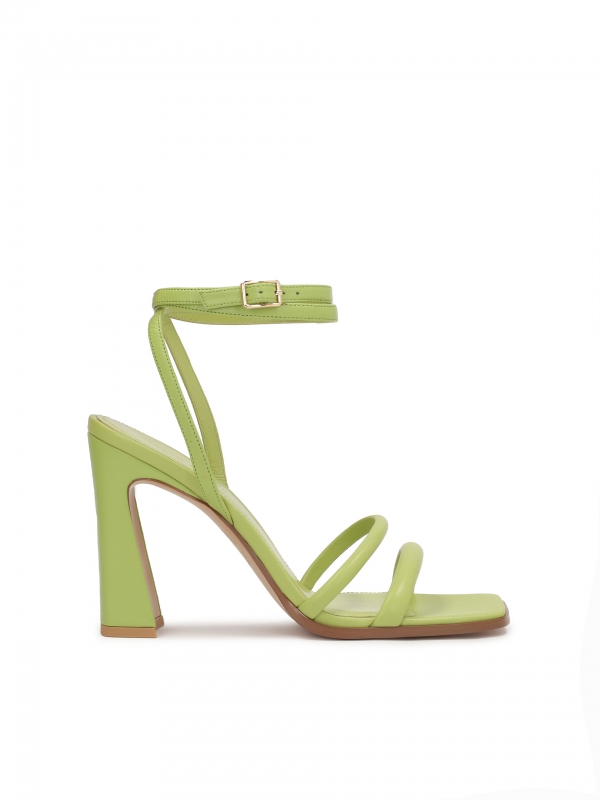Green sandals with soft straps EMMA