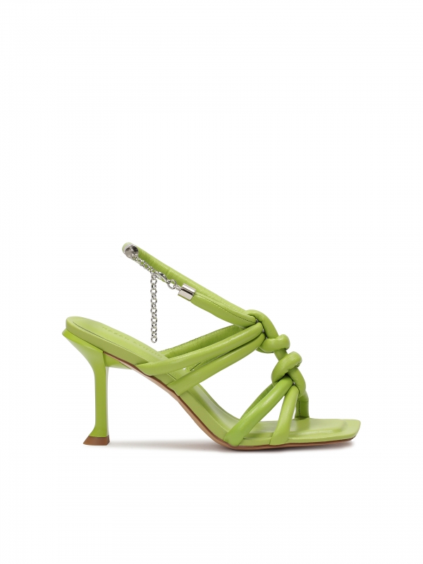Faced leather sandals with a cup heel CORNELIE