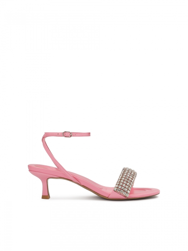 Pink sandals with jewellery decoration TORI