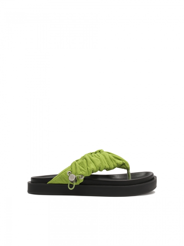 Green flip flops with a thick sole DONA