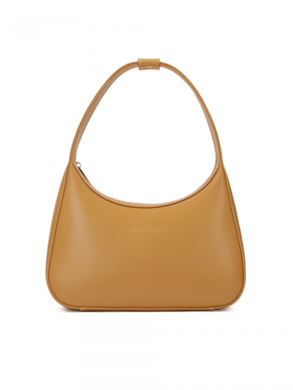Small brown handbag with hand grip TESS