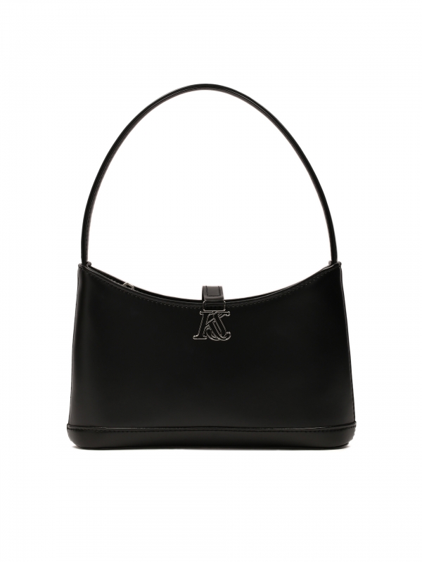 Black handbag with short shoulder strap ESTERA