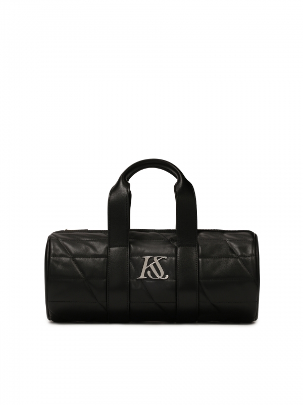 Black bowling bag in the shape of a cylinder   HANNI