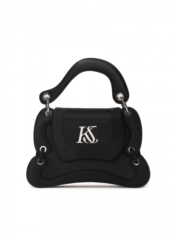Black handbag with irregular shape  CLODETE