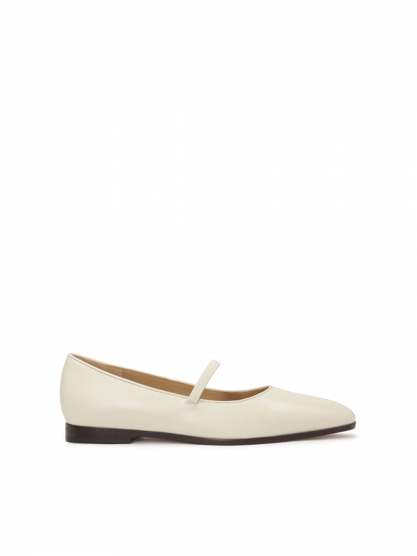 Ballerinas in white color on a flat sole  FEYZA