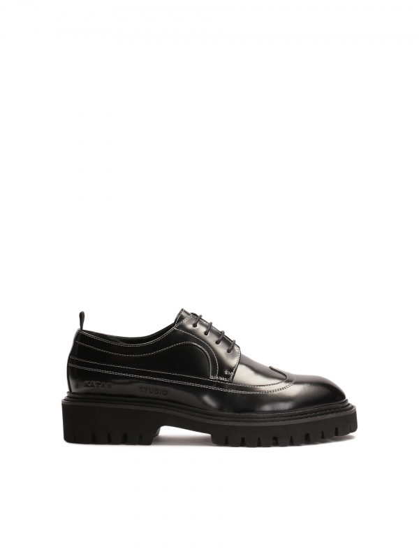 Black half shoes with contrasting trim  BLADEN